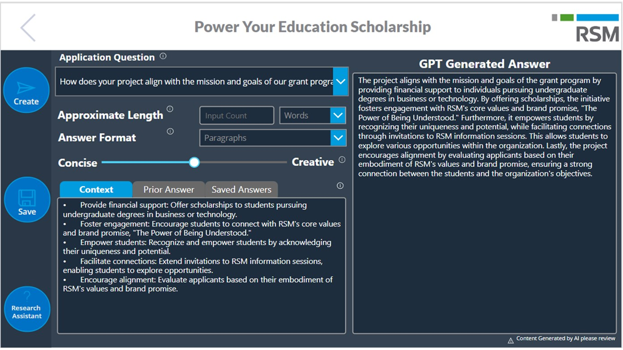 RFP & Grant AI Writing Assistant preview 2
