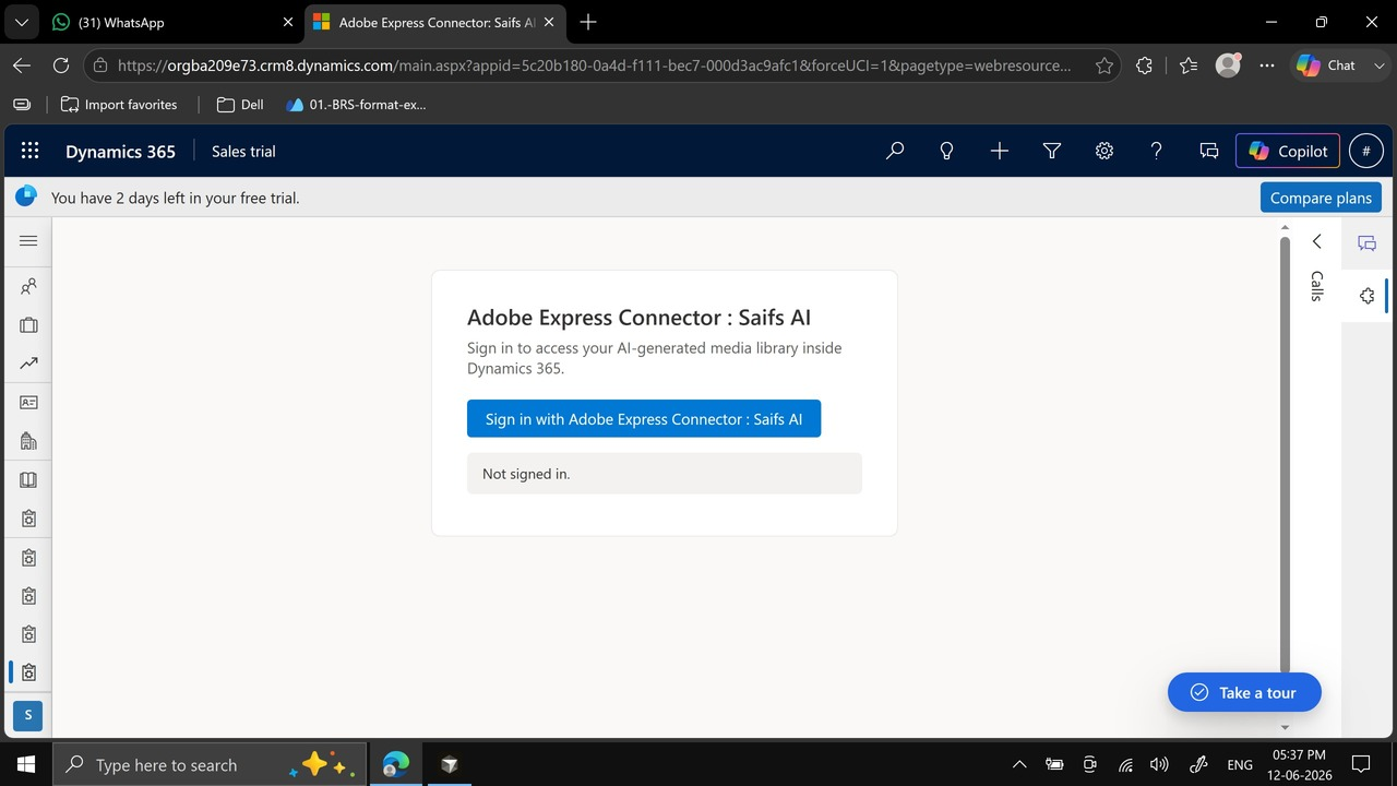 Adobe Express Connector: Saifs AI preview 1