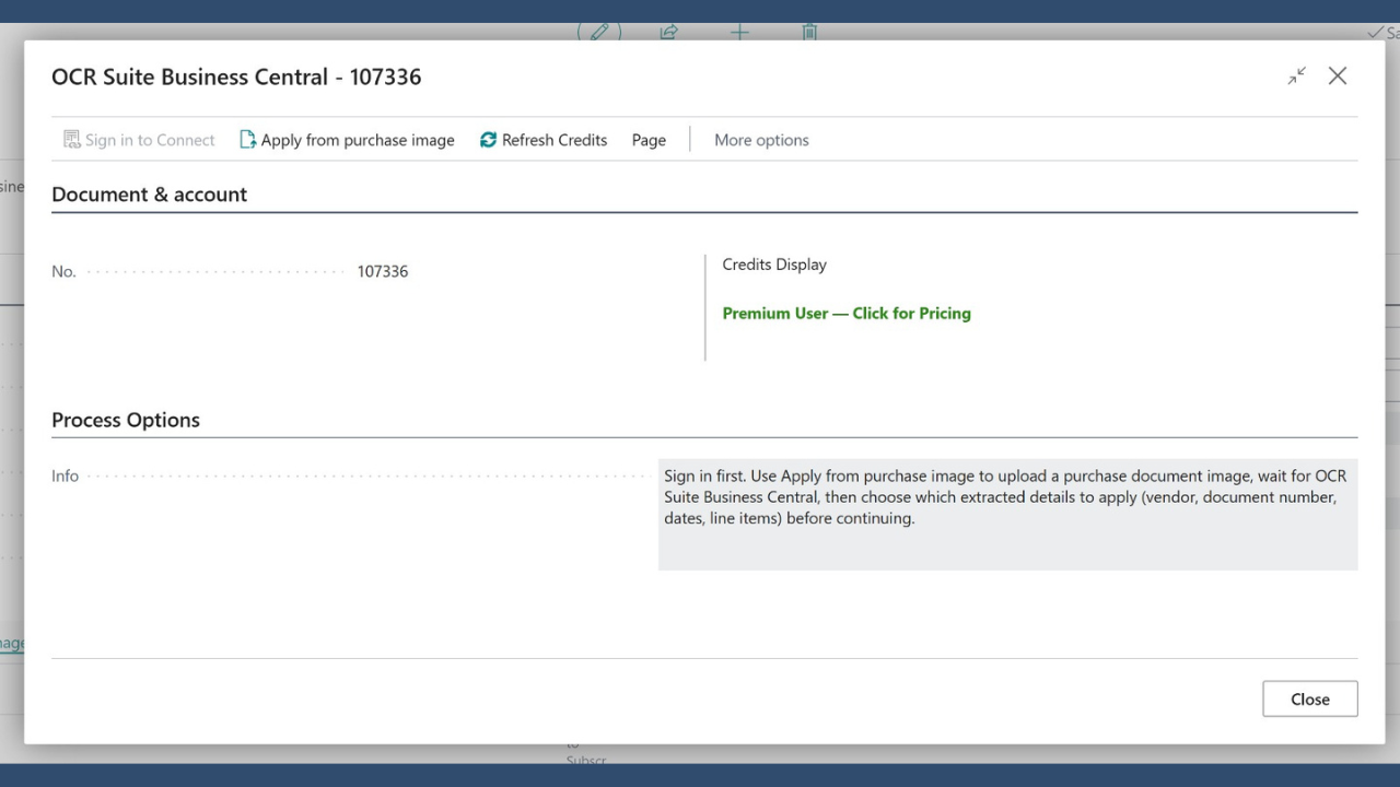 OCR Suite Business Central preview 3