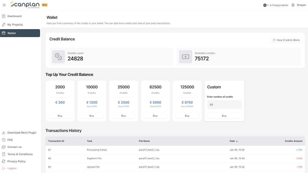 ScanPlan Portal Business to Business (Beta) preview 2