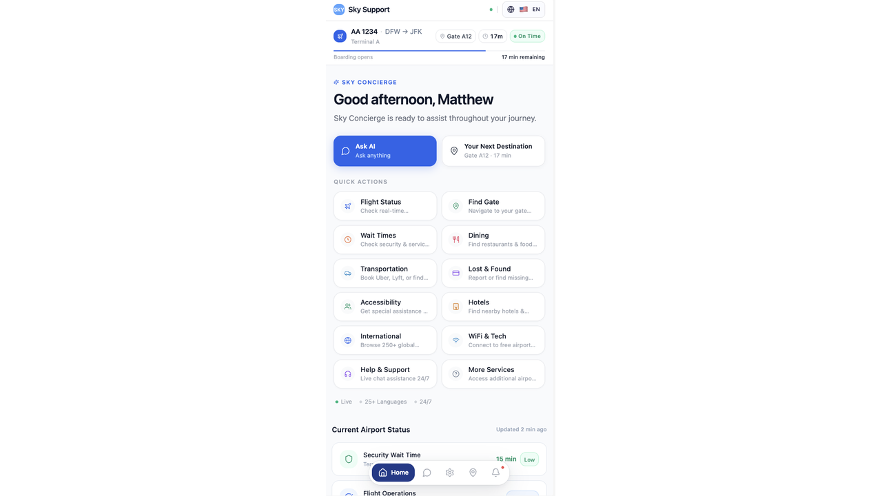 Sky Support AI – Airport & Airline Concierge Platform preview 1