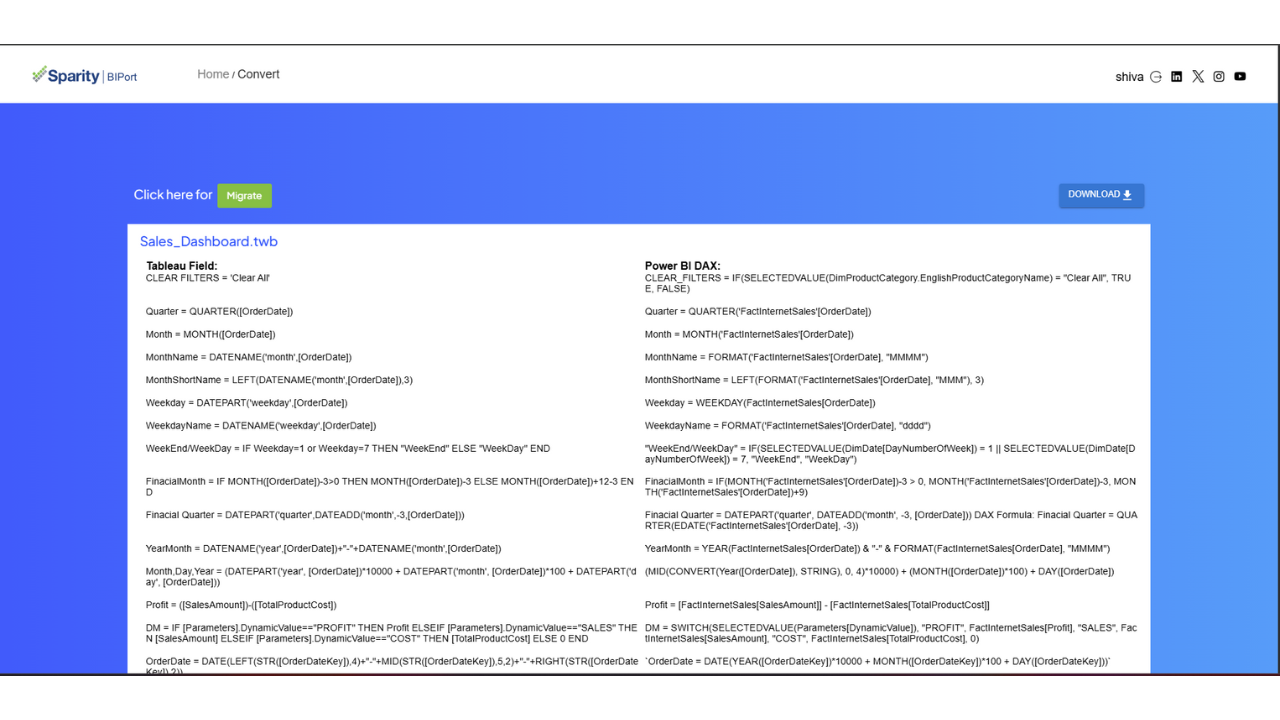 BIPort: Tableau to Power BI Migration preview 2