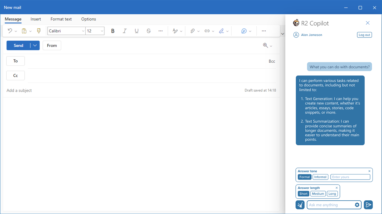 R2 Copilot: Private AI for Outlook preview 2