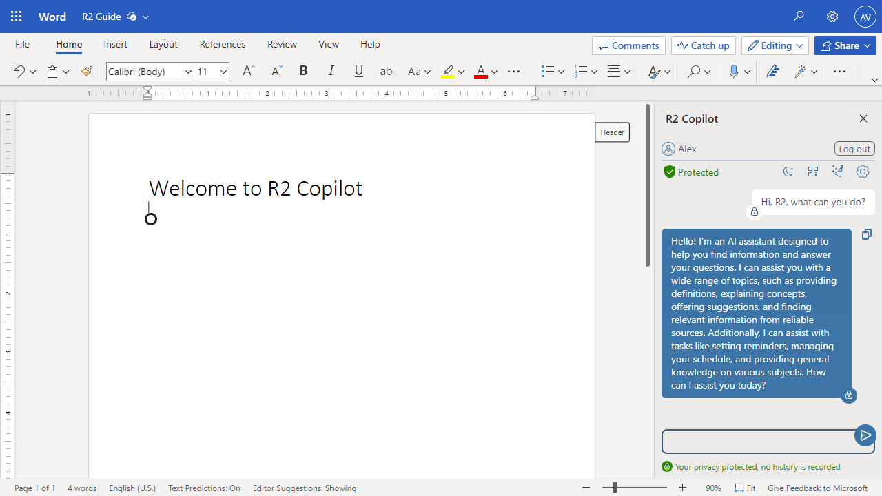 R2 Copilot: Private AI preview 1