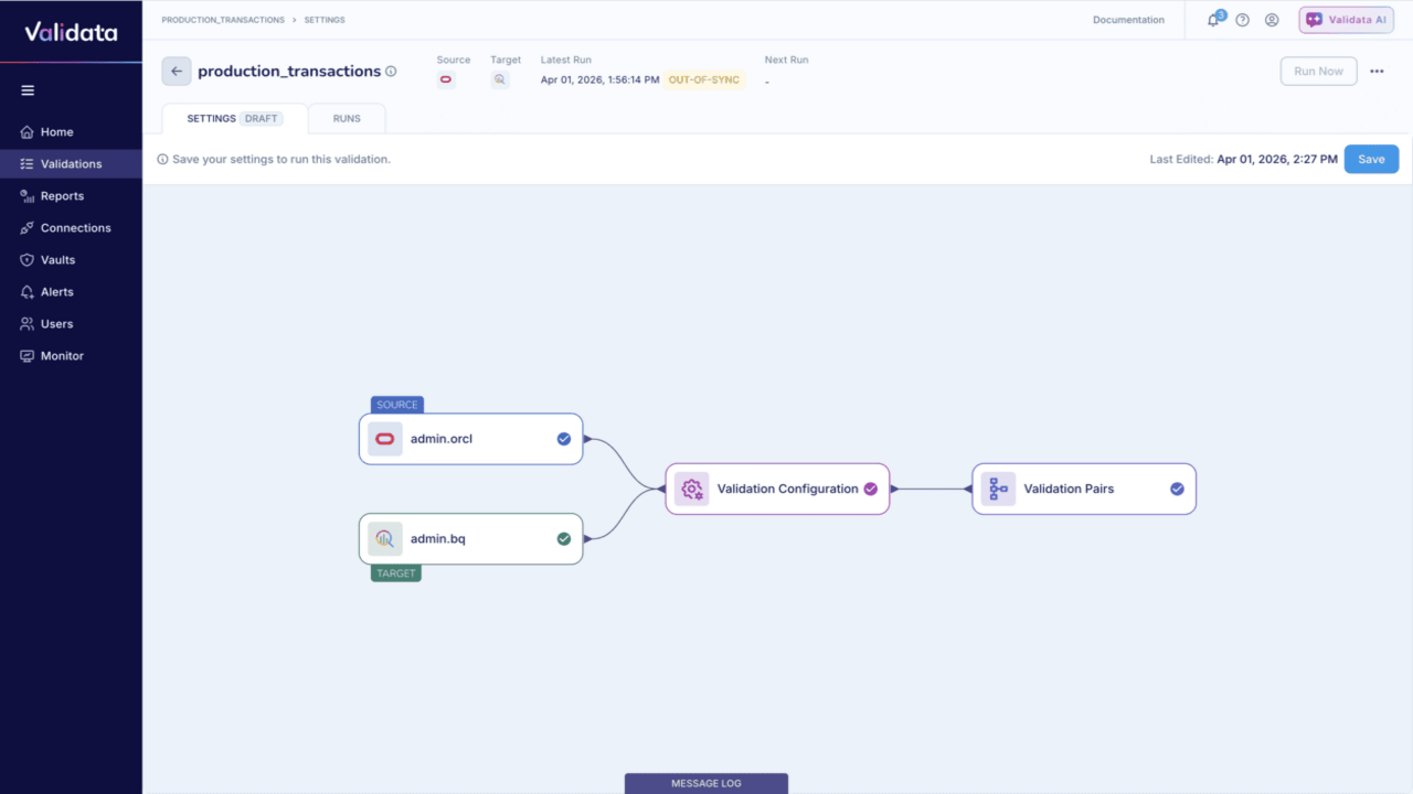 Validata Cloud Enterprise preview 1