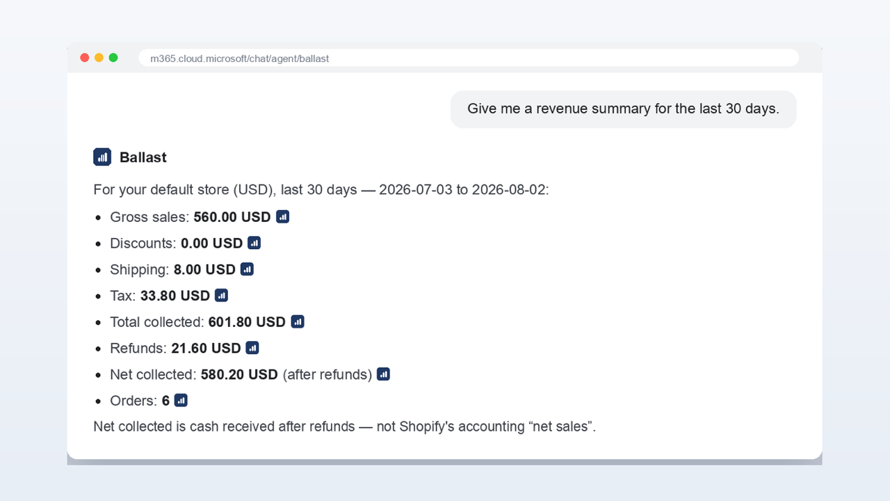 Ballast - Shopify Revenue and Settlement preview 2