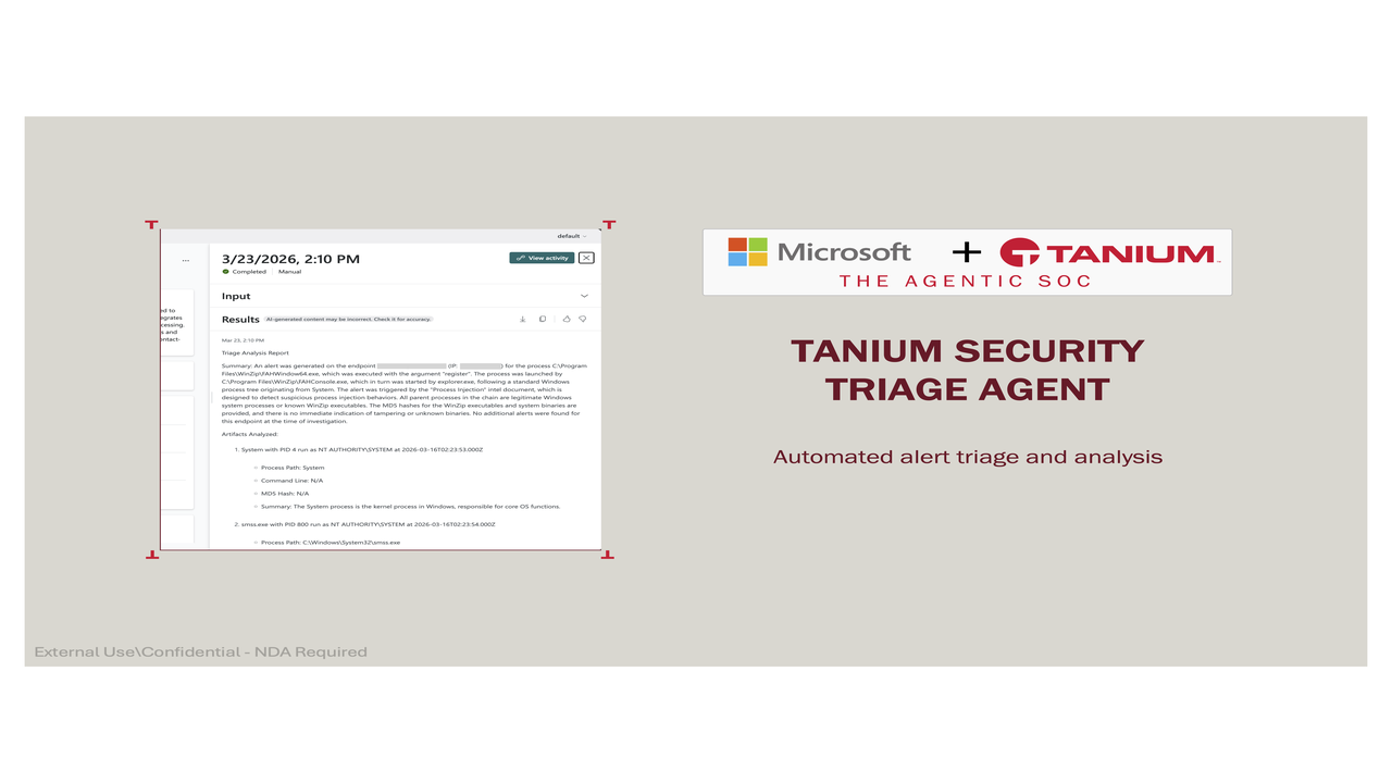 Tanium Security Triage Agent preview 1