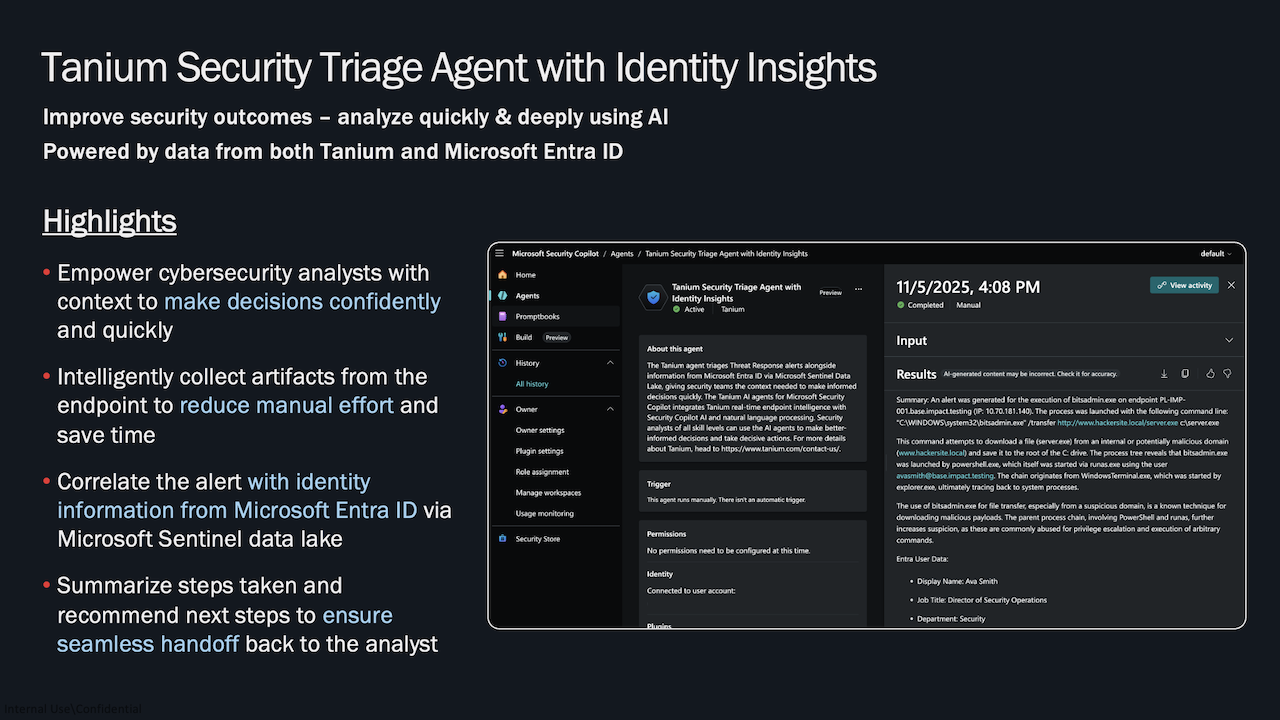 Tanium Security Triage Agent with Identity Insights preview 2