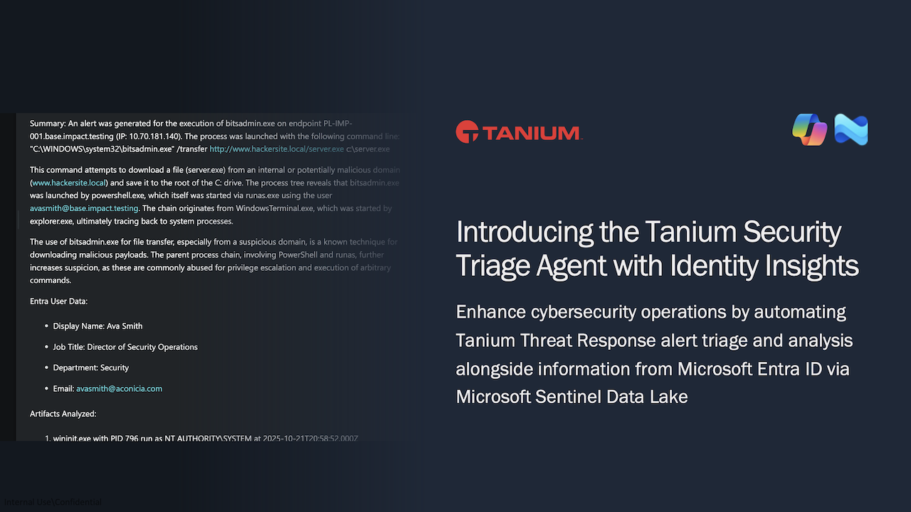 Tanium Security Triage Agent with Identity Insights preview 1