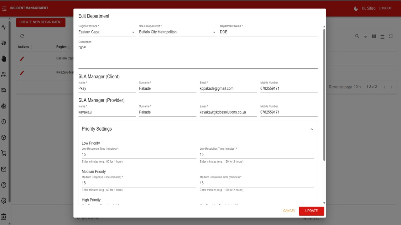 SURE Incident Management System preview 2