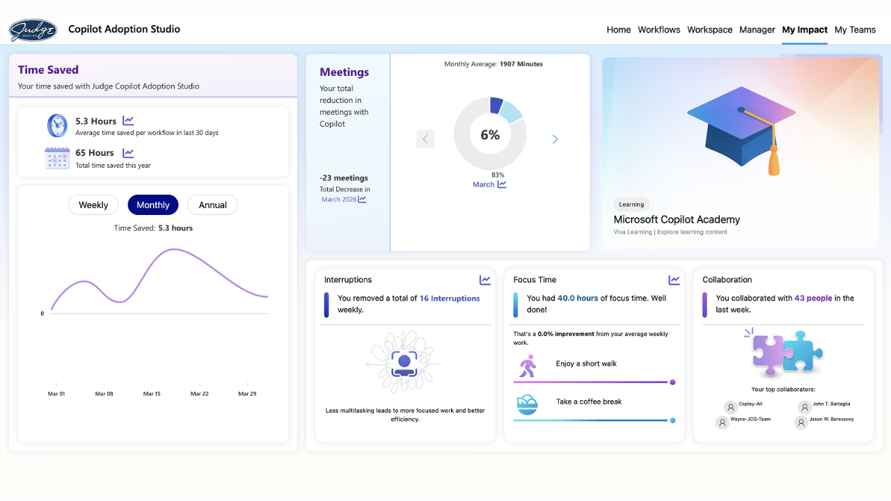 Judge Copilot Adoption Studio preview 3