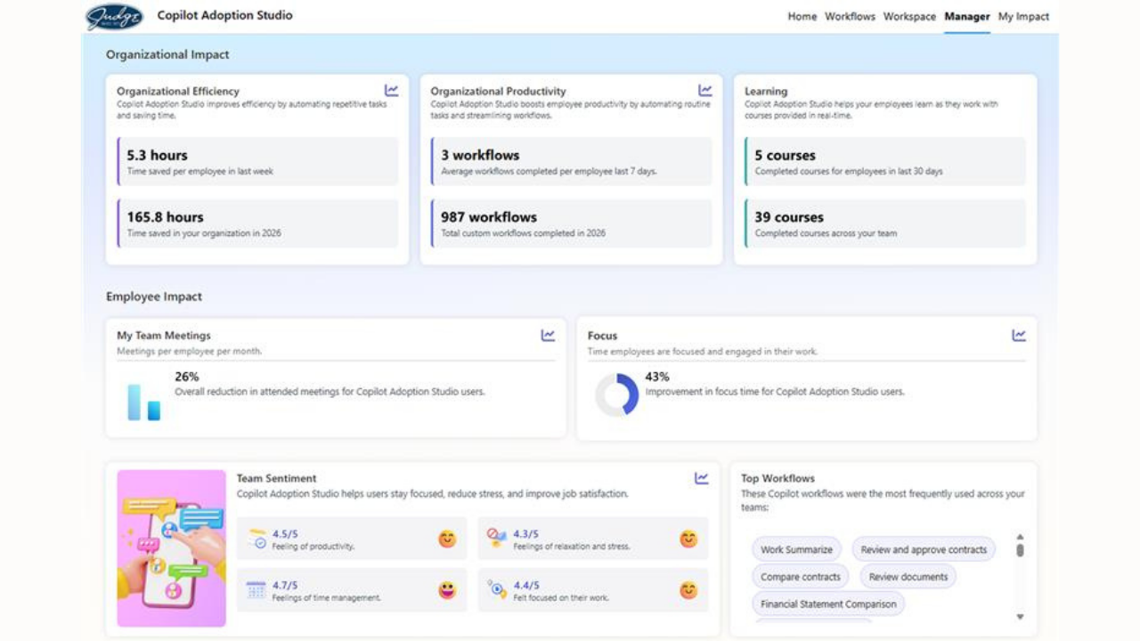 Judge Copilot Adoption Studio preview 2