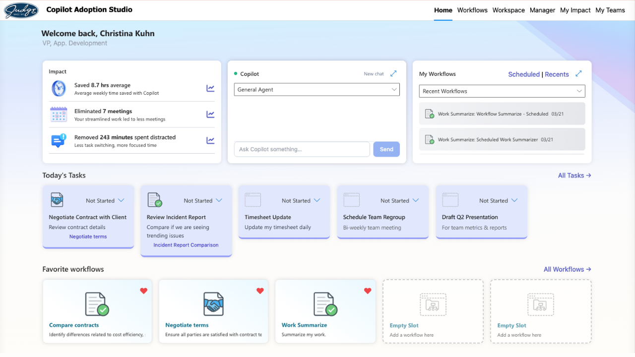 Judge Copilot Adoption Studio preview 1