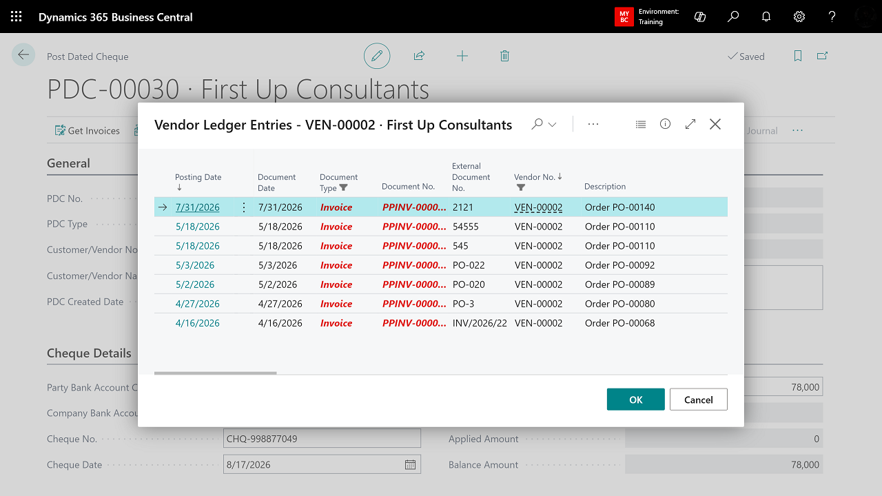Posted Dated Cheque Management preview 5