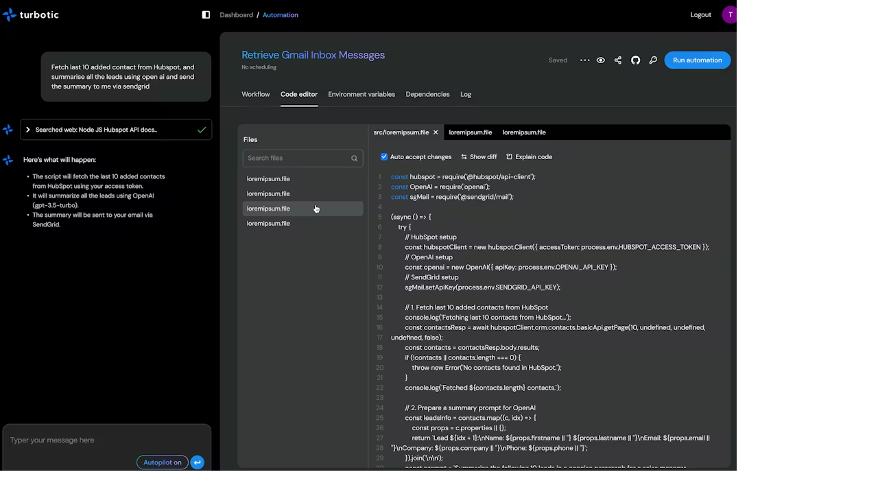 Turbotic Automation AI preview 3