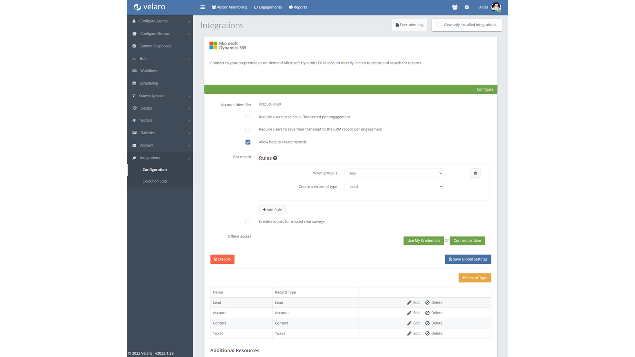 Velaro Engagement for Dynamics preview 3