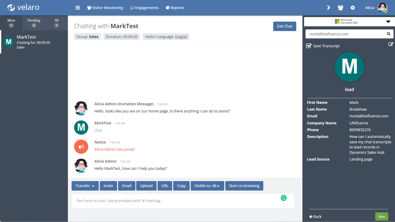 Velaro Engagement for Dynamics preview 2