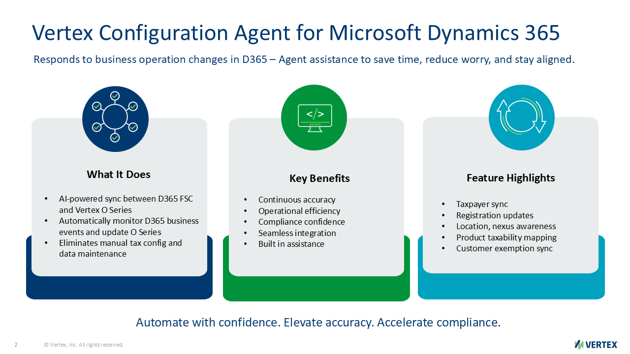 Vertex Configuration Agent for Microsoft Dynamics 365 preview 1