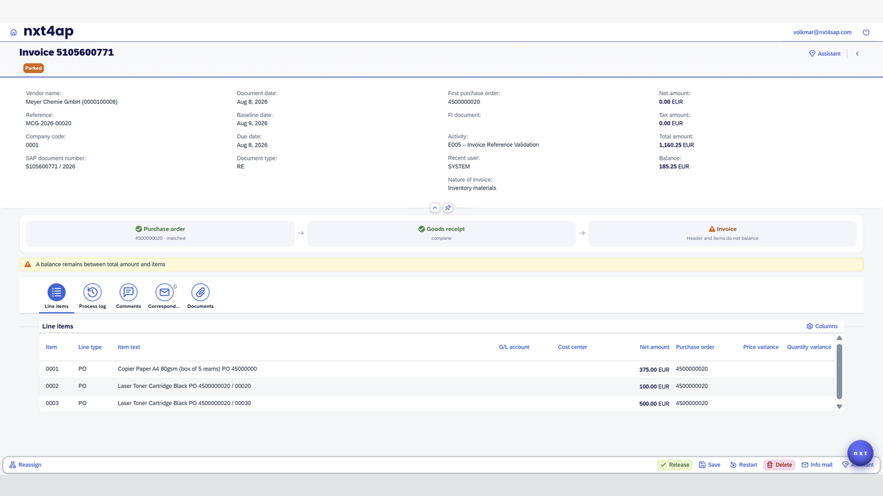 NXT AP On Demand for SAP preview 2