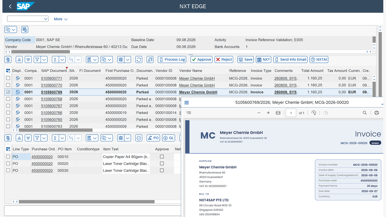 NXT AP On Demand for SAP preview 3