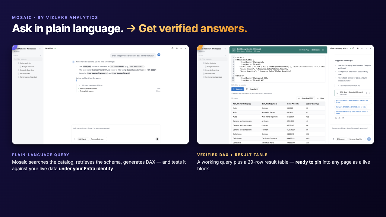 Mosaic - AI Workspace for Power BI Teams preview 2