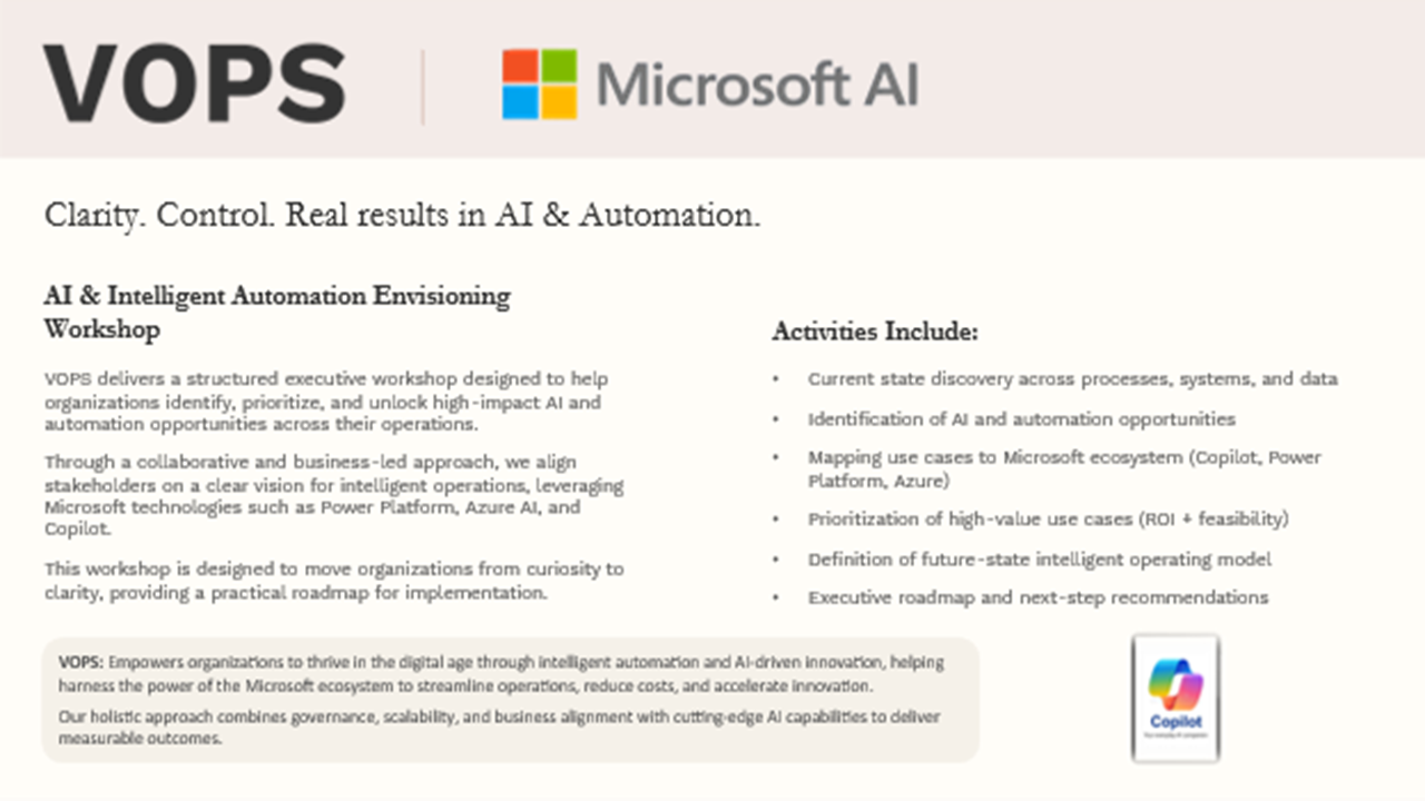 AI & Intelligent Automation Envisioning Workshop preview 1