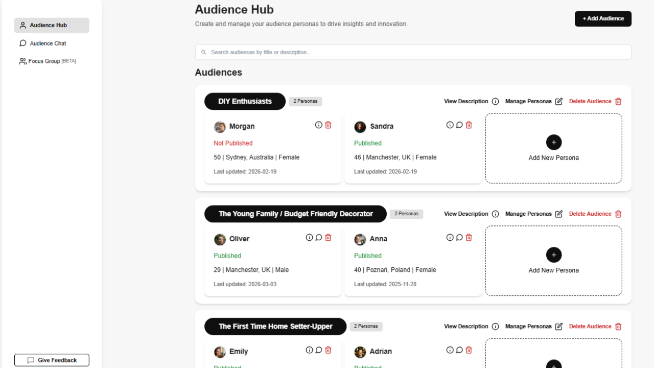 PersonAI — AI-Powered Synthetic Audience Research preview 1