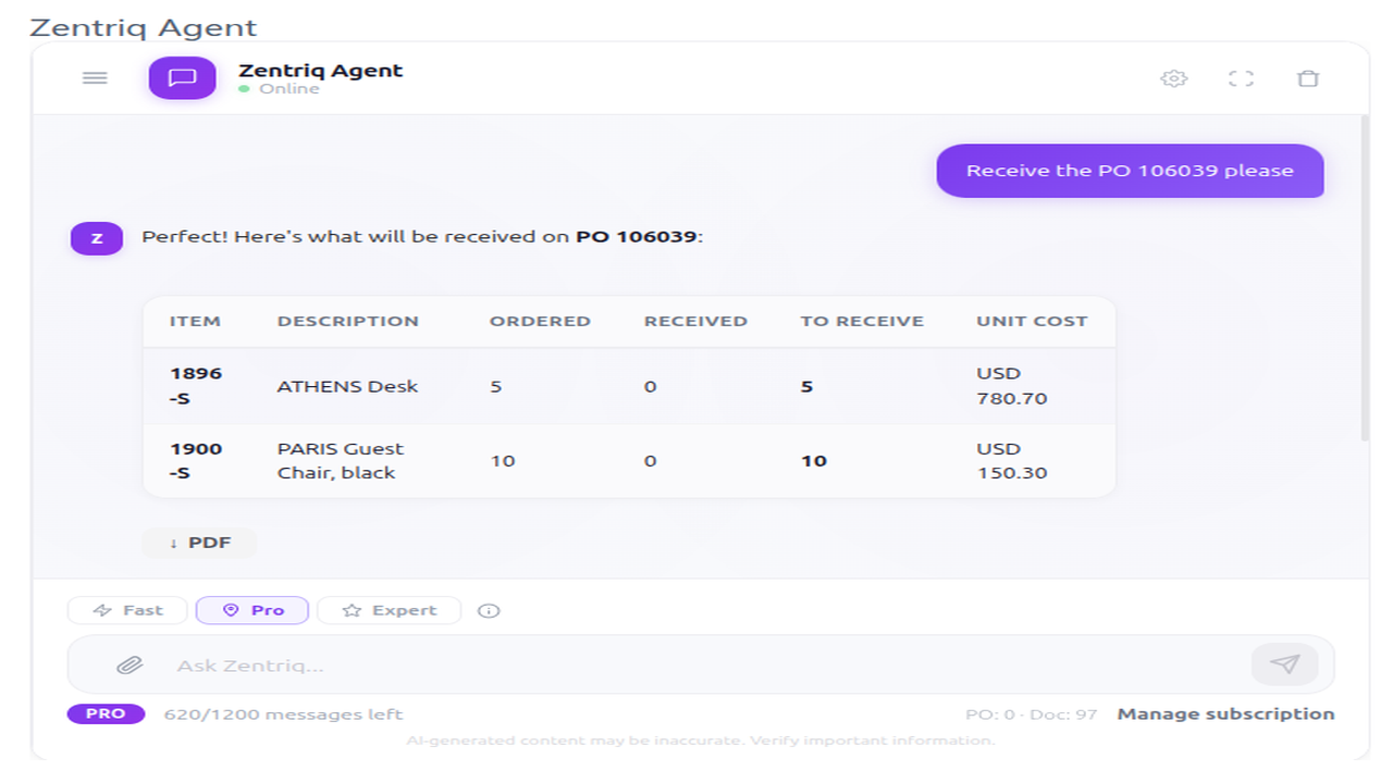 Zentriq Agent preview 2