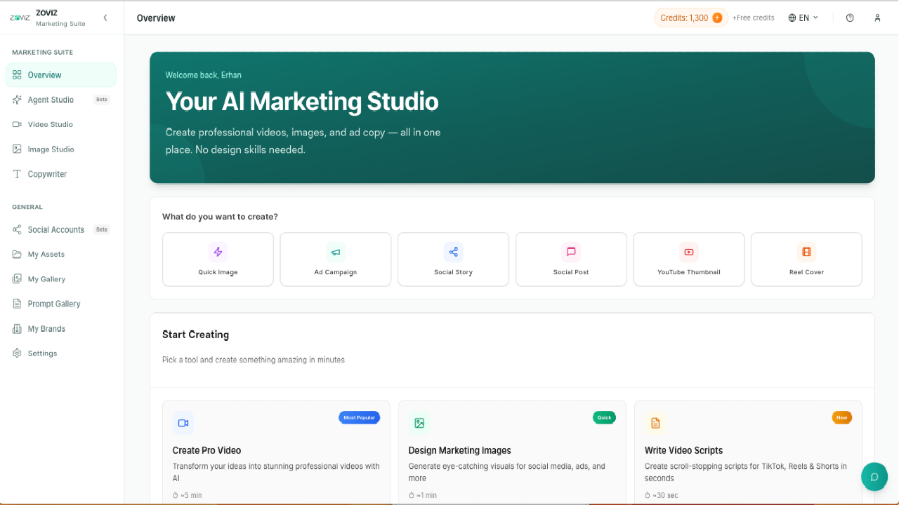 Zoviz AI Credits preview 1