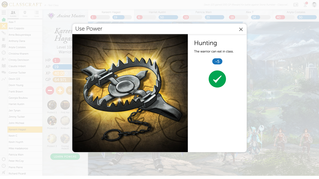Snapshot 6 of Classcraft
