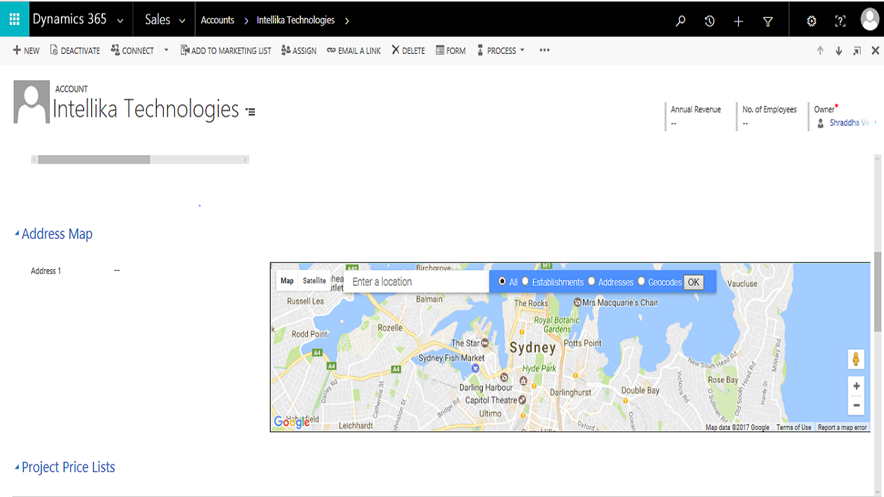 Snapshot 1 of iERA Address Auto Complete